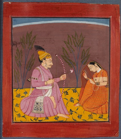 A prince and a lady, illustrating the musical mode Kusuma Ragafront
