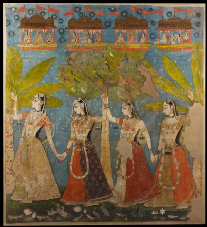 The gopis dance in the forest, or Sarat Purnimafront