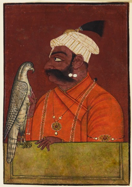 Maharaja Suraj Mal with a hawkfront