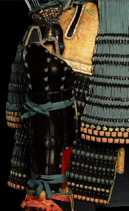 Thigh protection from a samurai’s ceremonial suit of armouroblique