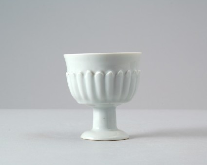 White ware stem cup with petal decorationfront