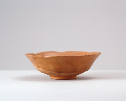 Greenware bowl with lobed rimfront