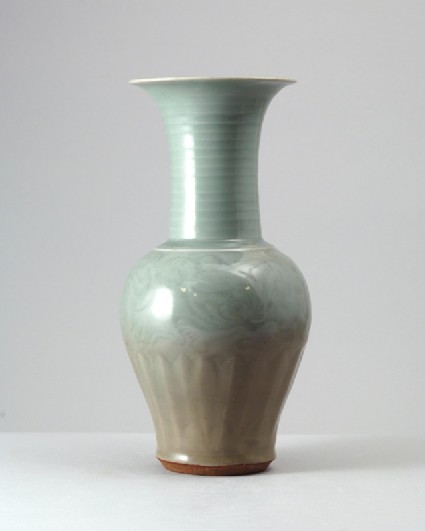 Greenware vase with lotus decorationfront