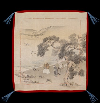 Fukusa, or gift cloth, depicting the legend of Jo and Ubafront