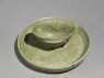 Greenware ear-cup and tray (oblique)