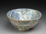 Bowl with bird and peonies (oblique)
