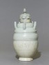 Greenware burial vase with lid in the form of a lotus (side)