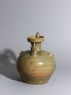 Greenware ewer with chicken head spout (oblique)