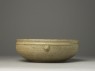 Greenware bowl with animal masks (side)