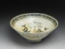 Bowl with paired riders inscribed with good wishes (oblique)