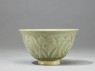 Greenware bowl with lotus decoration (side)