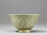Greenware bowl with lotus decoration (side)