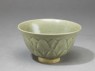 Greenware bowl with lotus decoration (oblique)