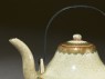 Satsuma sake kettle with geometric bands (detail)
