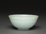 White ware bowl with flower (oblique)