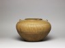 Greenware jar with ribbed decoration (side)