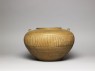 Greenware jar with ribbed decoration (side)