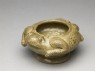 Greenware water pot in the form of a frog (oblique)
