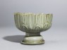 Greenware stem cup with lotus petals (side)