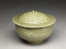 Greenware bowl with floral design (oblique)