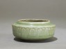 Greenware jar with stylized petals (oblique, without lid)