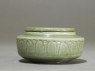 Greenware jar with stylized petals (side)