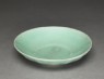 Shallow greenware dish with fluting (oblique)