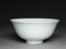 White ware bowl with fluted decoration (oblique)