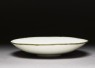 White ware dish with floral decoration (oblique)