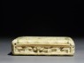 Ivory puzzle box with figures in a garden (side)