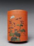 Inrō with chickens and begonias (back)