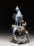 Blue Bizen ware figure of a phoenix (front)
