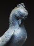 Blue Bizen ware figure of a phoenix (detail, head of bird)