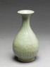 Greenware vase with floral decoration (oblique)