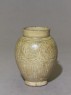 Greenware jar with lotus petals and peony scroll decoration (oblique)