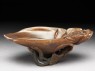 Rhinoceros horn libation cup in the form of a lotus (oblique)