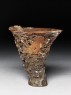 Rhinoceros horn libation cup with trees and pavilions (oblique)