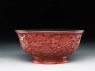 Lacquer bowl with a phoenix amid peonies (oblique)