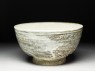 Covered bowl with feather-floral designs (oblique, without lid)