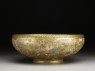 Kyo-Satsuma bowl with flowers and butterflies (side)