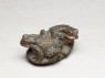 Netsuke in the form of two toads on a sandal (oblique)