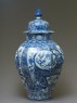 Octagonal jar with a phoenix and plants (side)