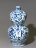 Blue-and-white vase in double-gourd form (oblique)