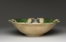 Bowl with blue and green decoration (oblique)