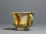 Cup with striped three-coloured glaze (side)