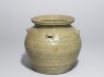 Greenware globular jar with loop handles (oblique)