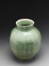 Faceted jar with green glaze (oblique)