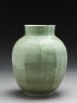 Faceted jar with green glaze (side)