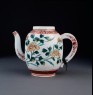 Teapot with peony sprays and geometric patterns (front)