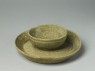 Greenware tray and cup (oblique)